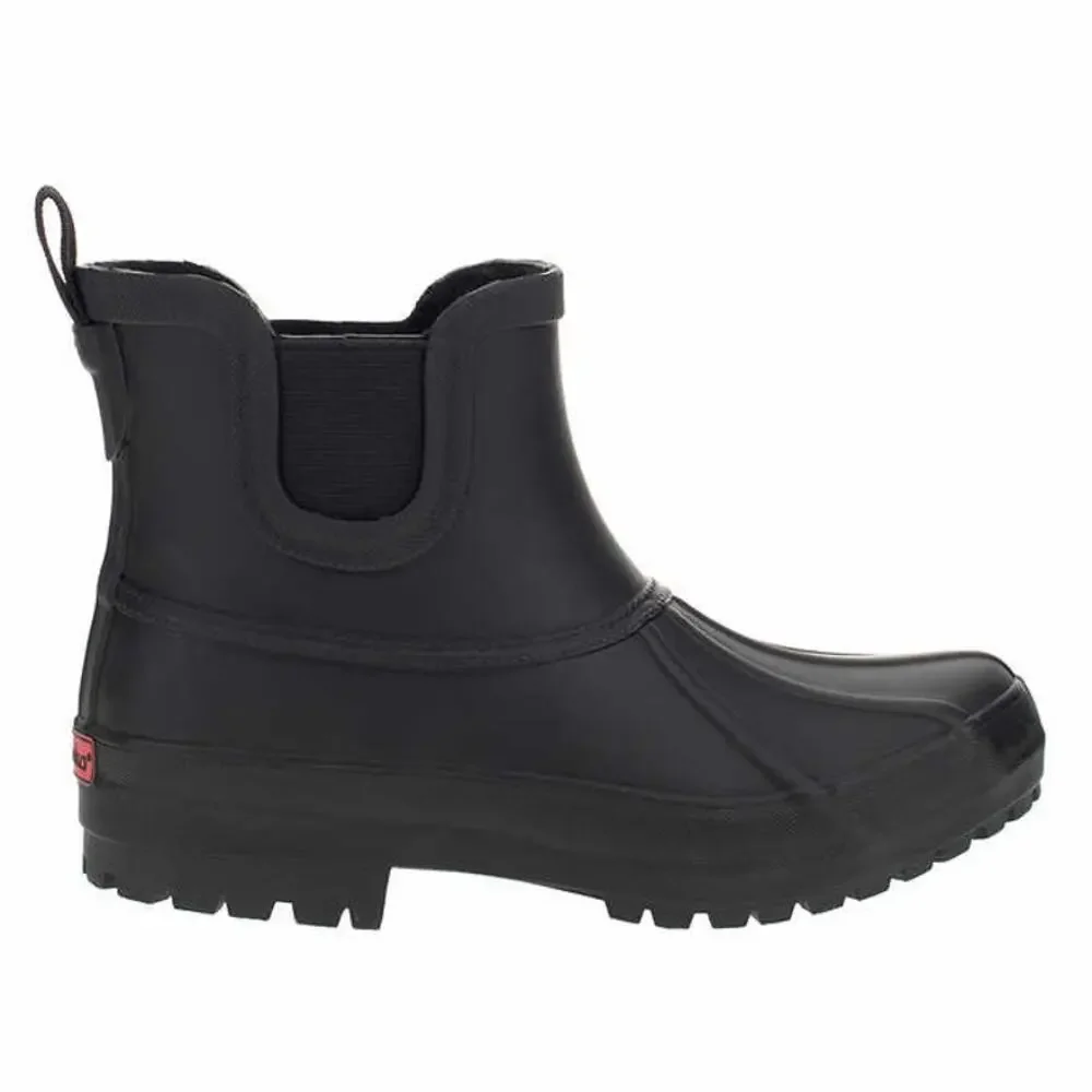 Chooka Winter Waterproof Rubber Plush Chelsea Rain Boots Black Lined size 6 or 7